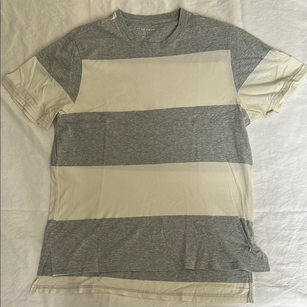 Five Four Gray and Cream Short Sleeve Tee